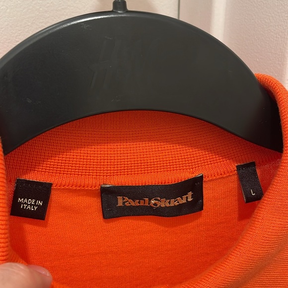 Paul Stuart Polo Long Sleeve Size Large Made in Italy Orange Sportswear - Picture 15 of 16